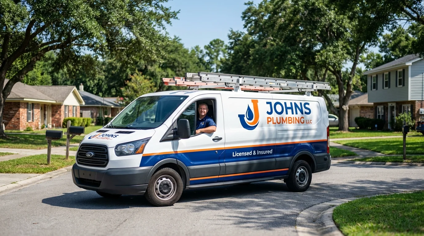 Johns Plumbing LLC service van in Pigeon, MI