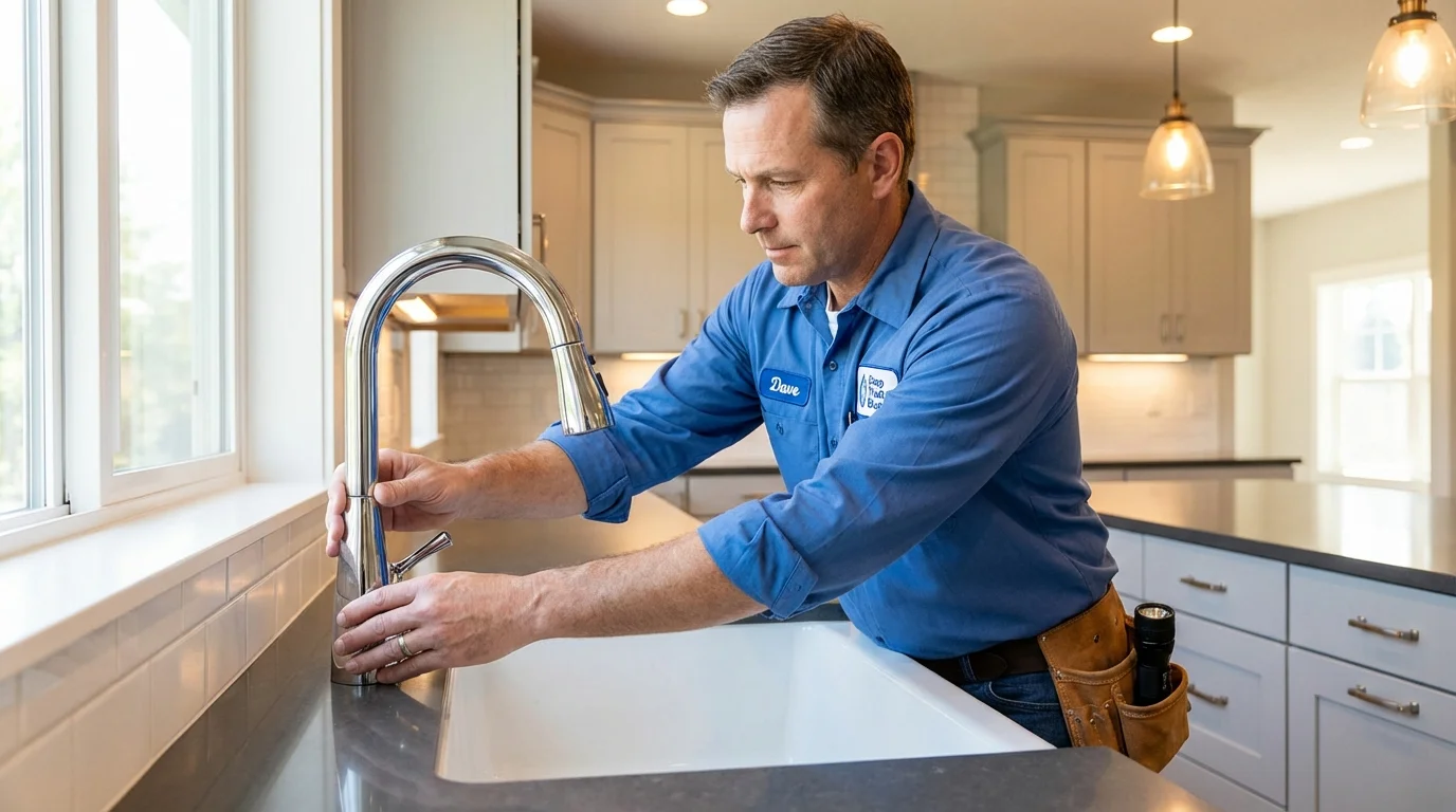 Kitchen faucet installation by Johns Plumbing LLC in Pigeon