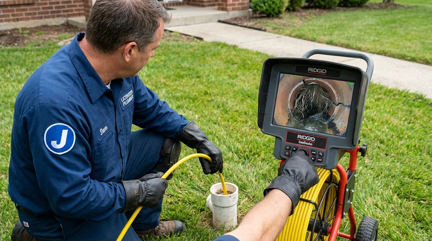 Sewer camera inspection being performed by Johns Plumbing LLC in Pigeon